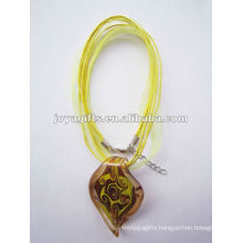 wholesale new style Lampwork Glass Pendant Necklace Lampwork glass Necklace murano glass pendant with wax cord